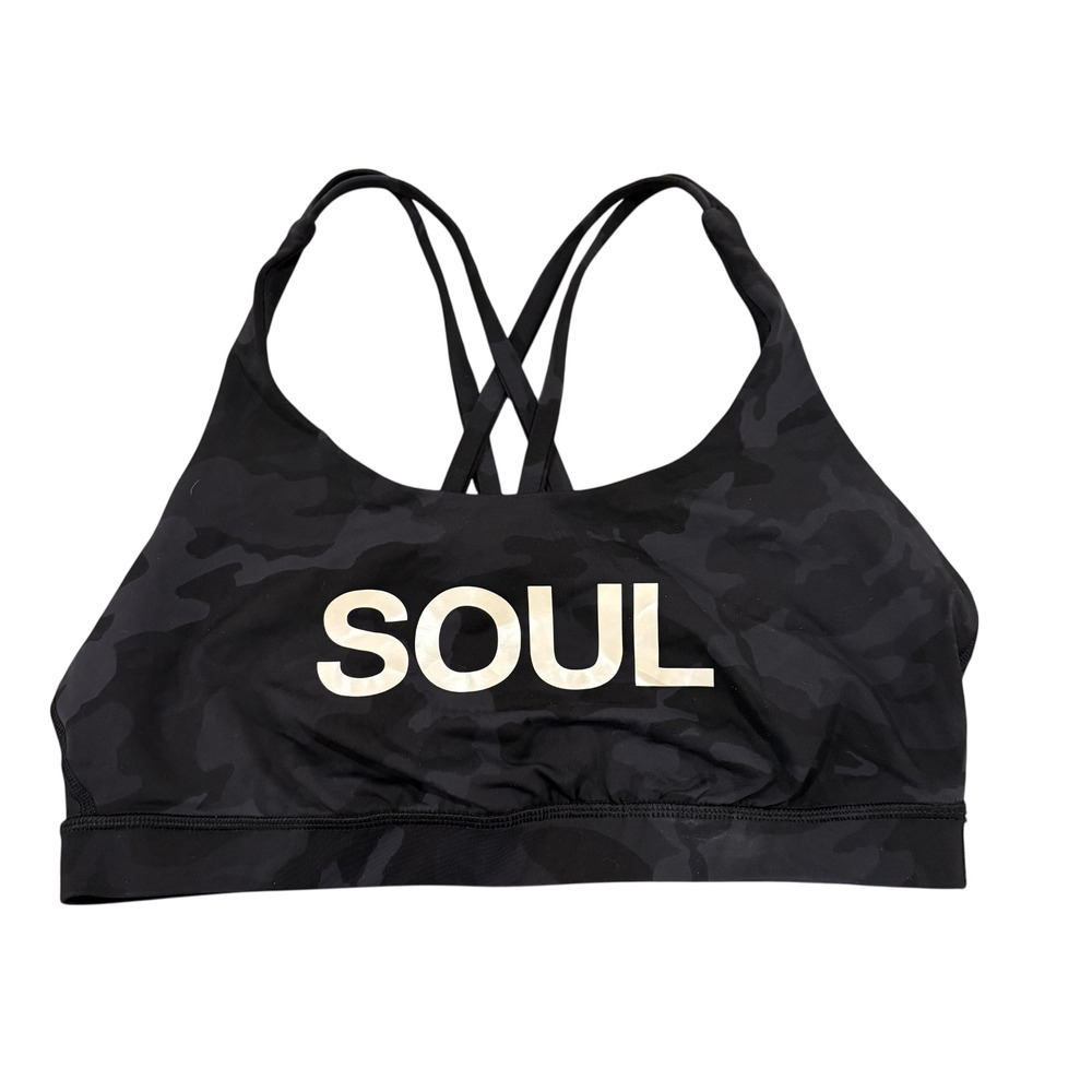Lululemon Energy Sports Bra Soul Cycle Women's 12 Incognito Camo Multi Grey